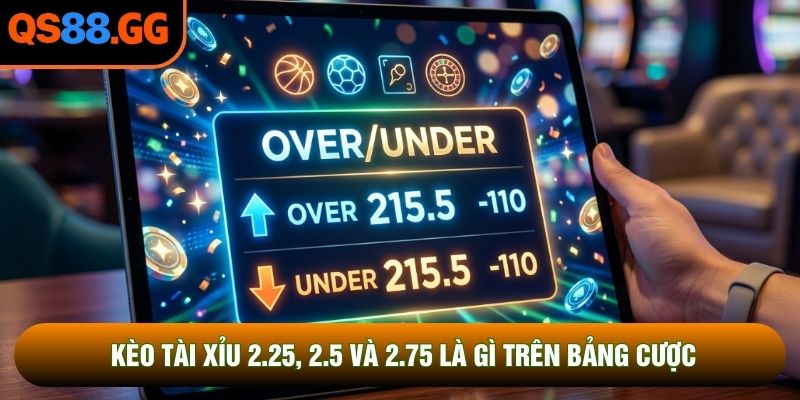 Kèo tài xỉu 2.25, 2.5 và 2.75 là gì trên bảng cược